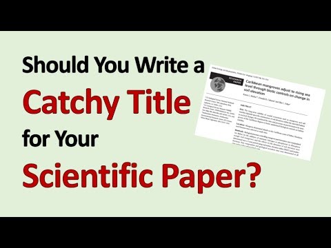 Should You Write a Catchy Title for Your Scientific Paper?