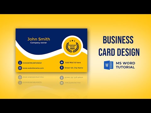 How to Create Business Card Design in MS Word | MS Word Visiting Card Design tutorial